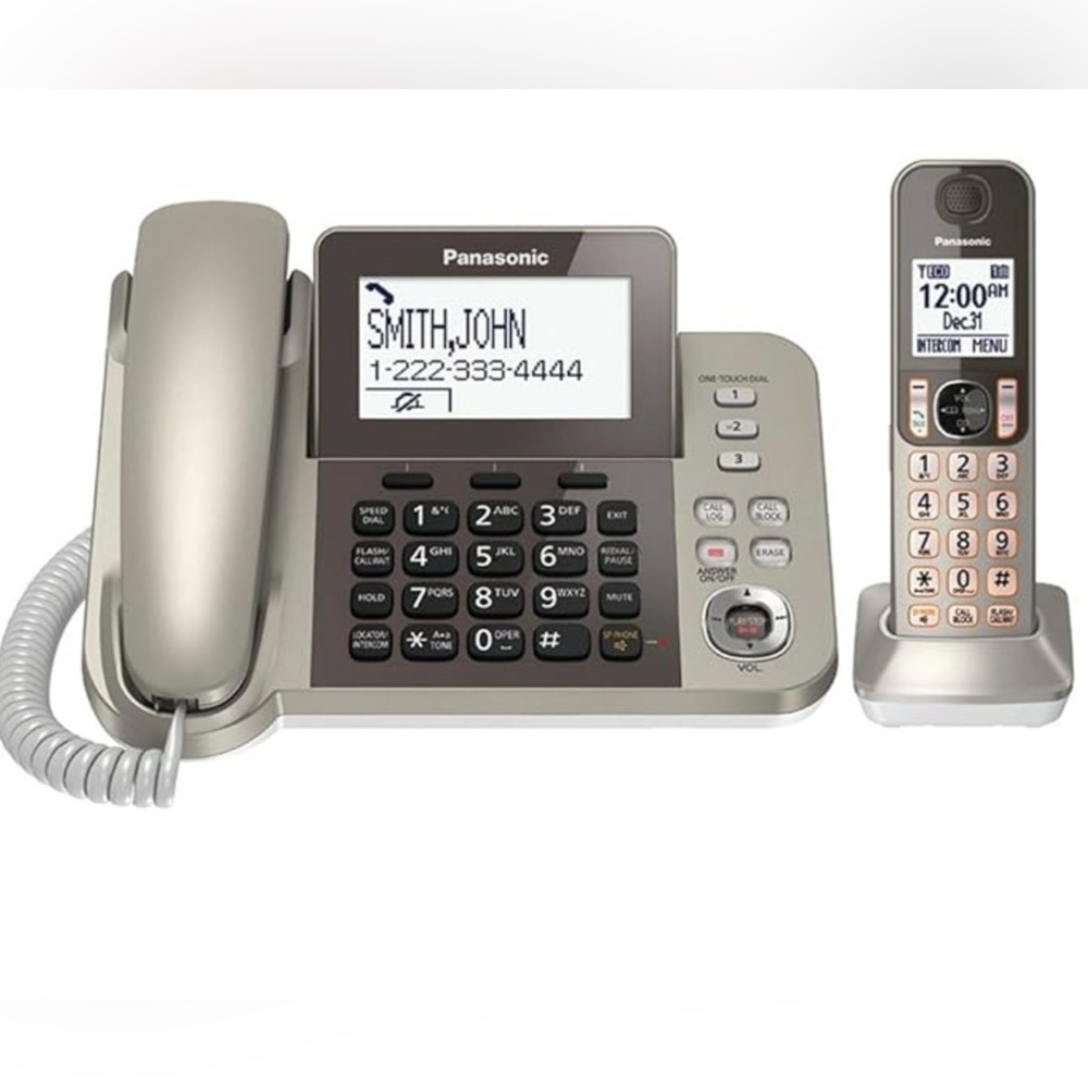 PANASONIC  Champagne Gold Corded/Cordless Answering System In Box